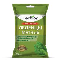 Хербион (ментол) при боли в горле смесь трав + вит С №25 леденцы без сахара